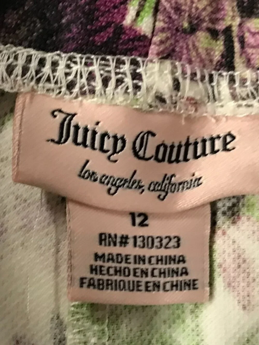 NWT Juicy Couture Girls 2-Piece Pink Textured Top & Floral Leggings Set Size 12